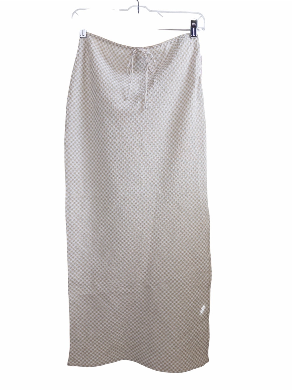 Wild Fable Gingham Midi Skirt Tan & White Size XS NWT - Picture 2 of 11